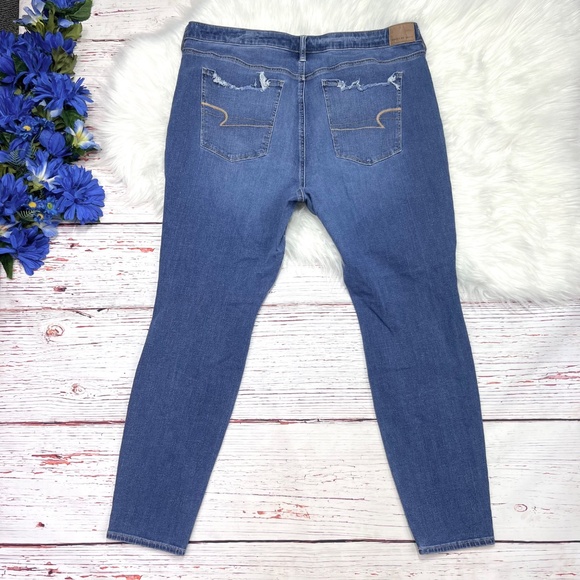 👖|•AMERICAN EAGLE•| Super Hi-Rise Jegging The Dream Jean Skinny Size 20👖 - Picture 2 of 7